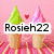Pixelated image of two ice cream cones with green and pink scoops, a small red heart, and text overlays on a pink striped background.
