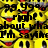 Yellow smiley face with red tongue and black eyes, overlaid with black text fragments on a yellow background.