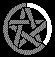 A circular icon with a star-shaped pattern of gray segments inside, partially outlined by a white arc on the top-right and a cyan arc on the bottom-left.
