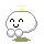 Pixelated white cloud-shaped character with yellow antenna, smiling face, and two white feet on green base, displaying multiple facial expression variations.