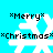 Pixelated white snowflake with black text *Merry* and *Christmas* on cyan background, two variations of the same design.