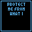 Pixelated blue text on black background with animated changes across frames, including partial text and heart symbols.