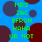 Blue background with dark red and purple circles; green text reads MRS ZAC EFRON HAHA UR NOT in repeating vertical