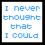 pixelated text-based icons showing evolving phrases with heart symbols, transitioning from 'I never thought that I could' to 'Love a man so much'