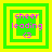 Pixelated green and yellow square icon with pink text 'cheer leading' and a small 'G' symbol, featuring layered borders.