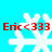 Four identical pixelated snowflakes on cyan background with red text 'Eric<333' overlaid on each.
