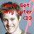 Pixelated image of a person with brown hair and light skin, overlaid with red text reading "Can't Get Any Cuter <33" against a light blue background with pink streaks.