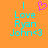 Pixelated cyan text on orange background with pink heart symbol above left text block.