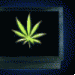 Green cannabis leaf on black background, followed by six showing various images with 'POT-TV' text overlay