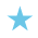 Two pixelated star shapes side-by-side on a gray background, one in medium blue with white outline and the other in light cyan with white outline.