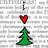 A static pixel art icon shows a red heart above a green Christmas tree on a white background with gray text patterns.