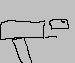 Black-and-white pixelated animation of a mailbox with legs, showing sequential changes in the mailbox's top section and leg positions