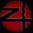 A pixelated red and purple geometric shape resembling a fragmented basketball with four distinct sections against black background.