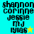 Four display text lists with a star symbol changing color between cyan and yellow against colored backgrounds