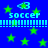 Blue background with green stars, light blue text reading 'soccer', and a '<3' symbol repeated across the image.