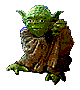 Green-skinned character with pointed ears in brown robe, shown in multiple poses across a of identical frames
