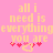 Pixelated text on pink background with red hearts and yellow smiley face, showing animation changes between two states.