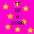 A bright pink background filled with yellow stars and repeated black text reading "IT IS A STAR" in pixelated font.