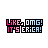 Pixelated text displays 'LIKE, OMG! IT'S ERICA!' in three variations with color shifts across frames.