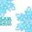 Pixelated blue snowflake icons with 'let it' and 'snow' text in light blue, arranged on a white background.