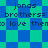 Pixelated text 'jonas brothers= so love them' repeated on blue and cyan checkered background with diamond pattern.
