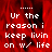 Red background with white pixelated text reading 'Ur the reason i keep livin on w/ life' in four repeated sections, one section partially obscured by gray overlay.