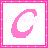 Two side-by-side pixelated frames show a pink curved shape with a white background and pink border; the left frame contains faint light purple text overlay.