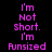 Pixelated text displays 'I'm Not Short. I'm Funsized' in three vertical on a black background with pink lettering