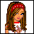 A 48x48 pixel animated buddy icon featuring a cartoon girl with long brown hair and a red headband on the left, next to a blue heart-shaped graphic with "I LOVE NASCAR" text on the right.