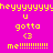 Pixelated text in yellow on a split background of pink and purple, reading "hey u gotta <3 me!!!!!!!!!!" with repeated lines.
