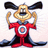Pixelated cartoon character in red superhero costume with target emblem, black cape, and large ears stands against white background; blue field contains red text "there is always next year".