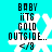 Pixelated cyan background with white snowflake and black text reading "BABY ITS GOLD OUTSIDE... </8" in four identical