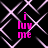 Black background with light purple geometric lines forming a repeating diamond pattern, overlaid with four identical pink text blocks reading "i luv me" in pixelated font