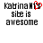 Pixelated text reads 'KabinaH1's site is awesome' with a red heart symbol replacing the 'i' in 'KabinaH1' on the left side of the image.