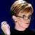A 2x2 contact sheet of a pixelated animated icon featuring a woman with short blonde hair and glasses, displaying text phrases "You ARE the weakest LINK" and "GOOD BYE" across frames on dark blue backgrounds.