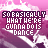 Pixelated text reads "SO BASICALLY WHAT WE'RE GONNA DO IS DANCE" over a pink and purple gradient background with white abstract shapes.