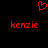 Red pixelated heart symbol above two identical red text strings on black background.