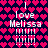 Pixelated icon with repeating heart pattern background and text 'I love Melissa' in white, showing animation changes across frames.