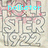 Pixelated static image with cyan text 'hollister' overlaid on a grayscale patterned background featuring abstract shapes and faint pink accents.