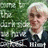 Pixelated image of a person with white hair in front of green foliage, next to cyan text reading "Who needs cookies?" on black background.
