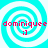 Four identical cyan and white spiral patterns with red text 'dominiquee :]' overlaid, arranged in a on a white background