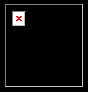 Black square with white border containing red X in top-left corner and text 'Sentiu falta da imagem?' or 'Anuncie na Microland!' on right or bottom.