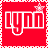Red square icon with white outline of 'lynn' text and a small star, each frame showing the star's position changing across the