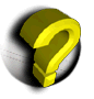 Yellow 3D question mark icon on a gray background with black-and-white spherical backdrop, animated rotation showing multiple angles.