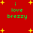 Red background with yellow stars and green text reading 'i love brezzy' in two , displayed in a with four identical sections