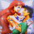 Animated contact sheet showing three frames of a cartoon couple embracing with red-haired woman and dark-haired man in green dress and white top against light blue background.