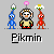 Pixel art of four Pikmin characters with distinct colors and flower tops, arranged in two on a gray background