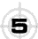 black numerals on white backgrounds with gray circular reticles, showing sequential changes across five from 5 to 0