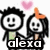 Pixelated cartoon couple with spiky black hair and green shirts, holding hands under pink hearts, text labels change across frames.