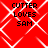Red background with white diamond pattern and black text reading "CUTTER LOVES SAM" in four identical quadrants